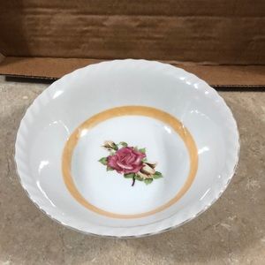 Vintage Rose Painted Porcelain Bowl Made in Japan